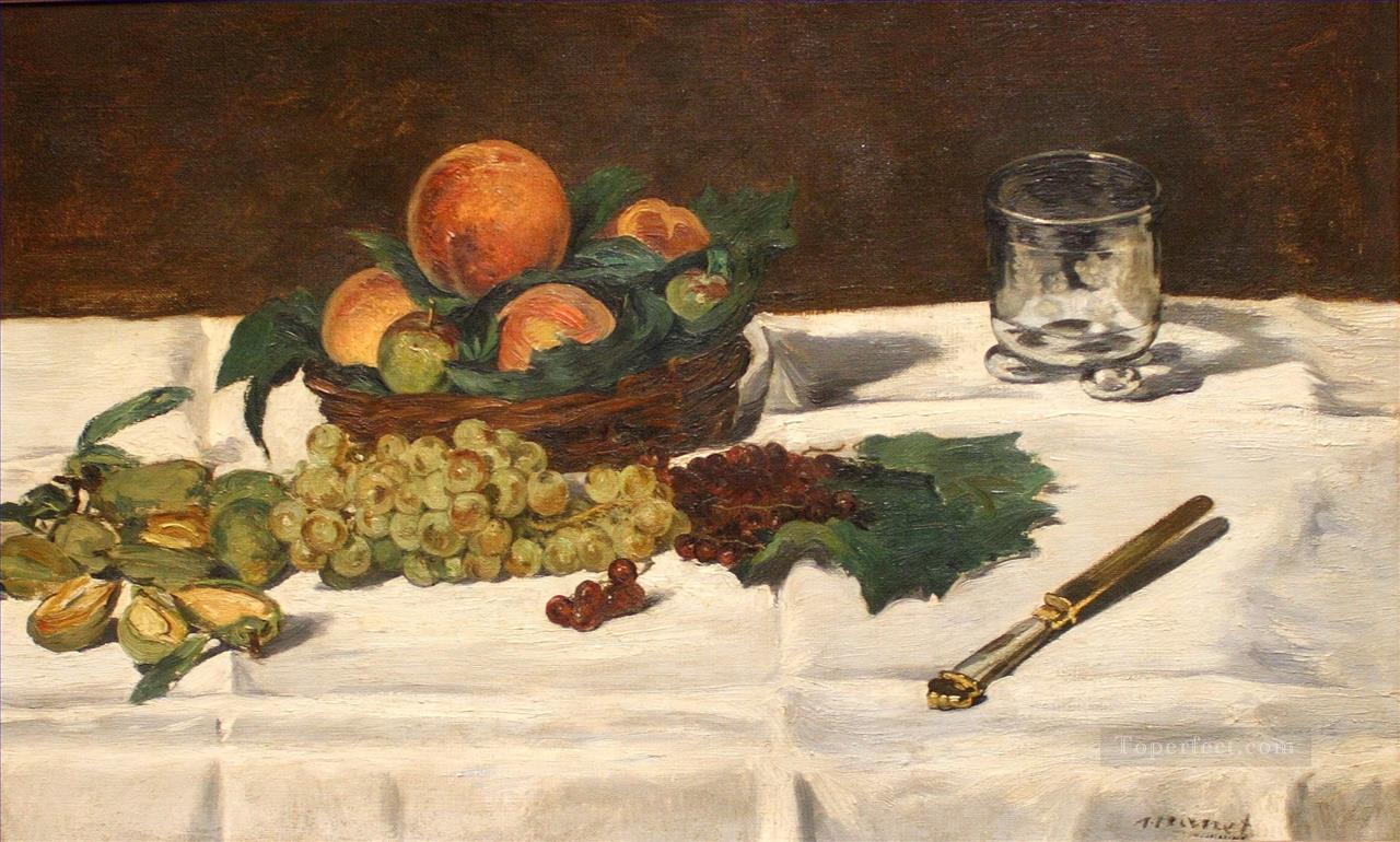 Naturaleza muerta con frutas sobre una mesa Eduard Manet Pintura al óleo